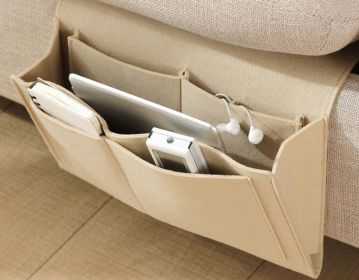 Simple Sofa And Bedside Felt Storage Bag (Option: Beige-27x22x8cm)