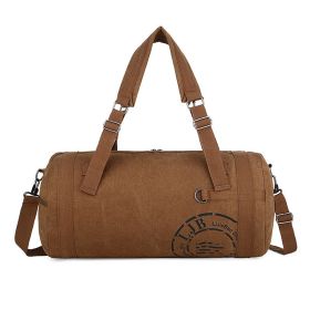 Canvas Large-Capacity Male And Female Students Portable Travel Shoulder Bag Luggage Bag Short-Distance Travel Bag Sports Gym Bag (Option: Big brown)