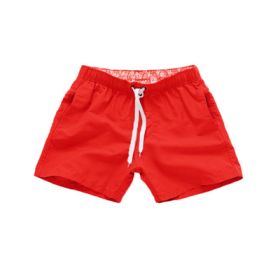 Beach Pants Men's Shorts Summer Surf Pants (Option: Red-M)