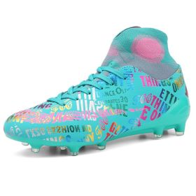 Soccer Shoes Fashion Breathable Broken Nail Soccer Shoes Men's Large Size (Option: Moonlight Spike-33)