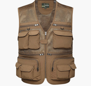 Multi-pocket Men's Professional Photography Vest (Option: Khaki-2XL)