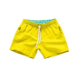 Beach Pants Men's Shorts Summer Surf Pants (Option: Yellow-3XL)