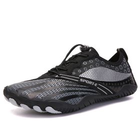 New Cross-border Five-finger Shoes Diving Fishing Couple Outdoor Wading River Upstream Shoes (Option: Black-44)